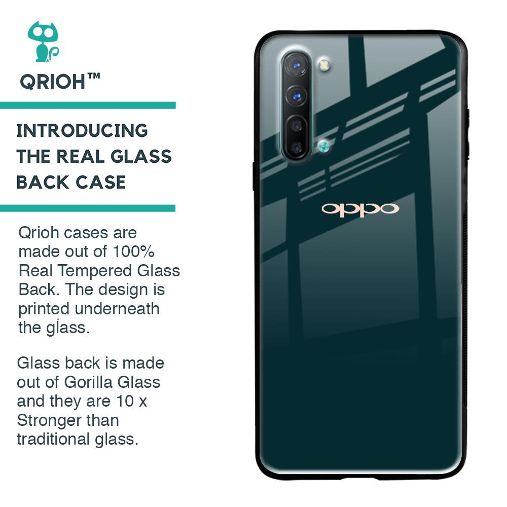 Hunter Green Glass Case For Oppo Reno 3