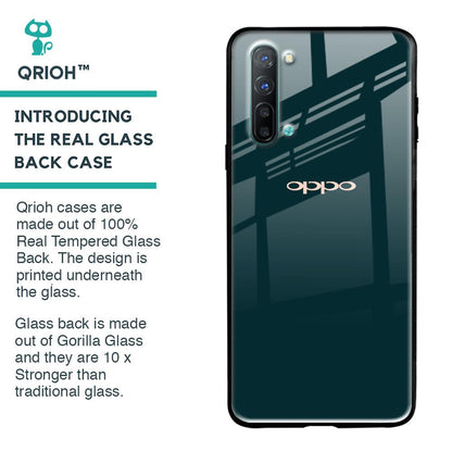 Hunter Green Glass Case For Oppo Reno 3
