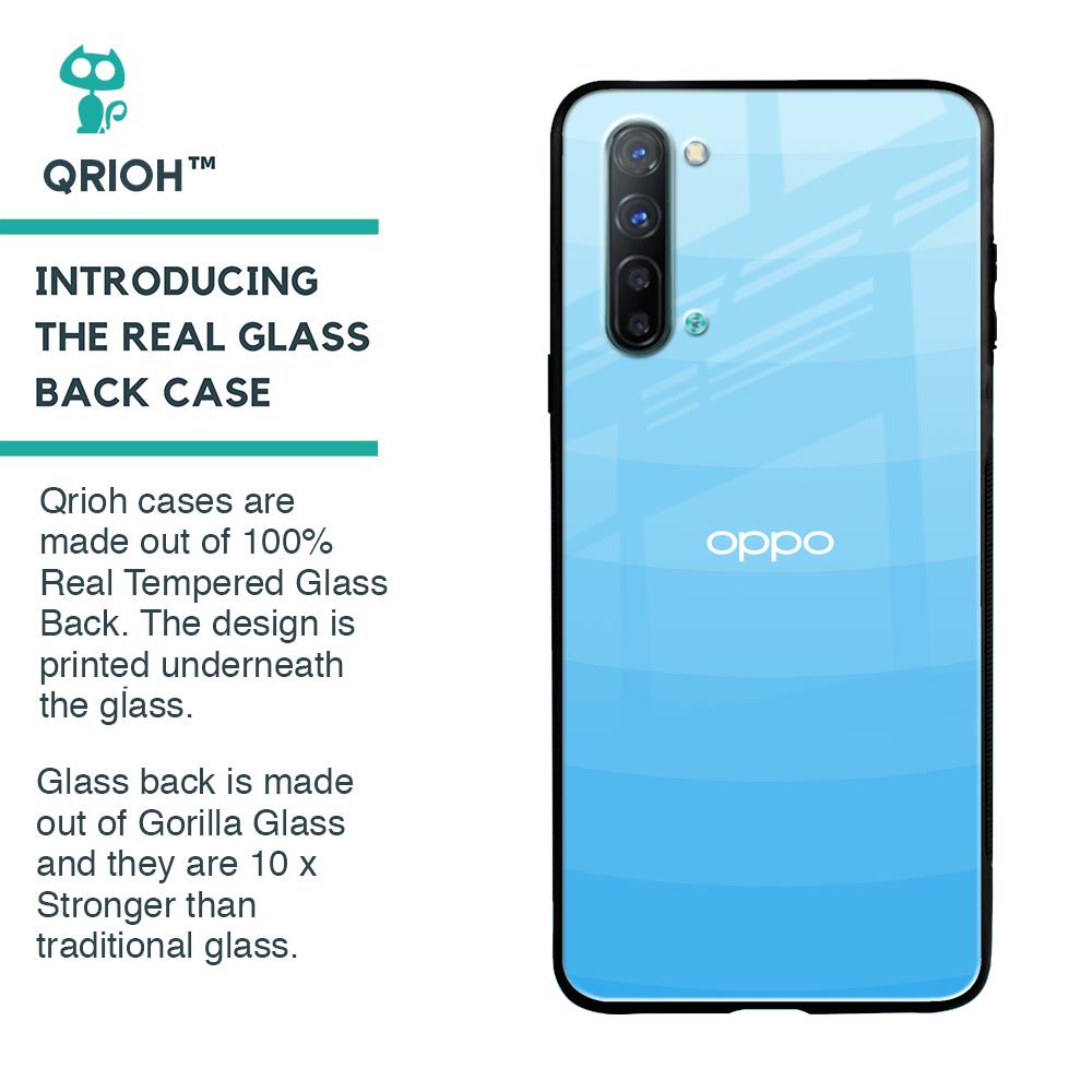 Wavy Blue Pattern Glass Case for Oppo Reno 3