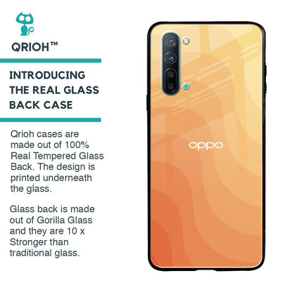Orange Curve Pattern Glass Case for Oppo Reno 3