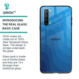 Blue Wave Abstract Glass Case for Oppo Reno 3