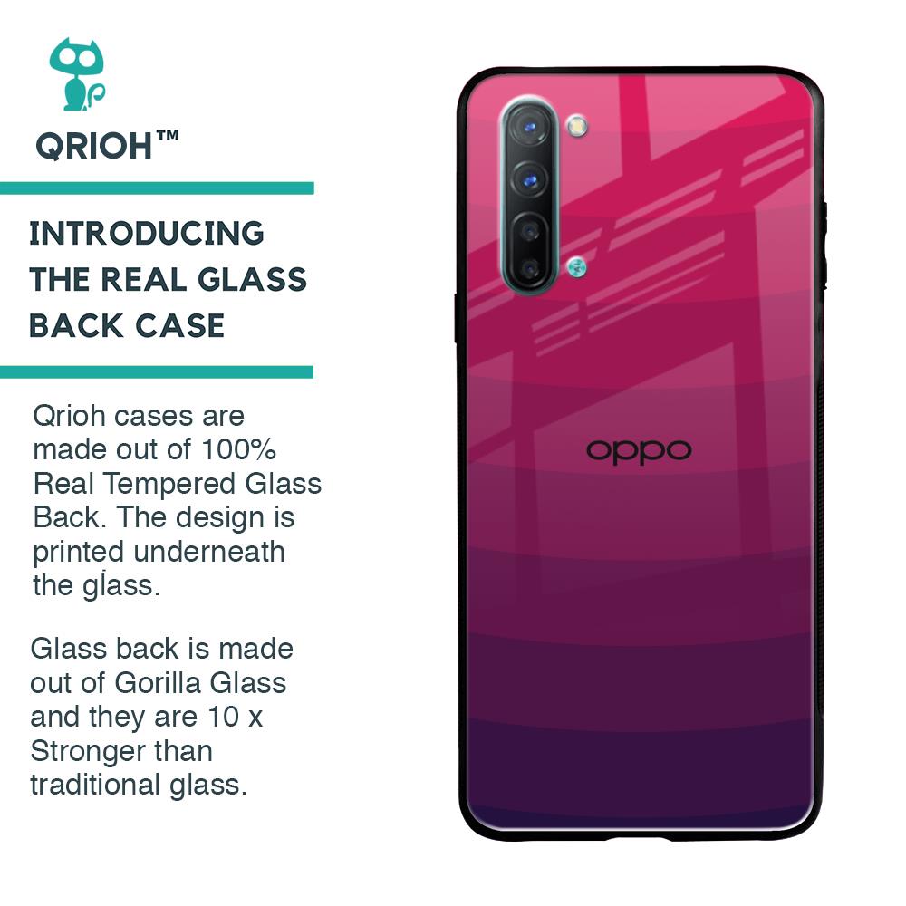 Wavy Pink Pattern Glass Case for Oppo Reno 3