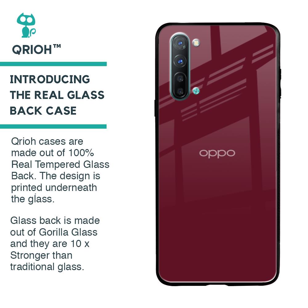 Classic Burgundy Glass Case for Oppo Reno 3