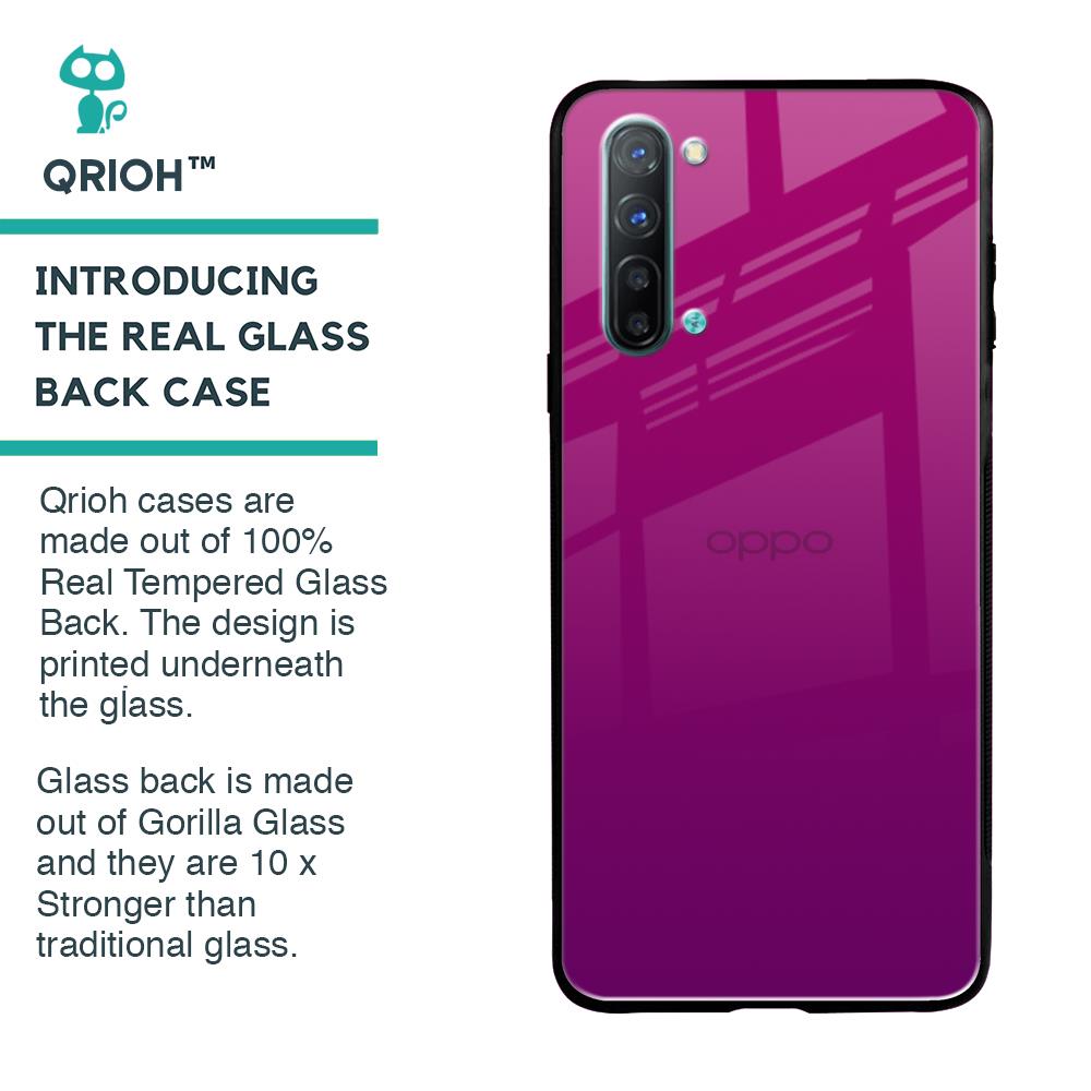 Magenta Gradient Glass Case For Oppo Reno 3