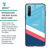 Pink & White Stripes Glass Case For Oppo Reno 3