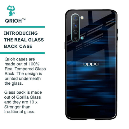 Blue Rough Abstract Glass Case for Oppo Reno 3