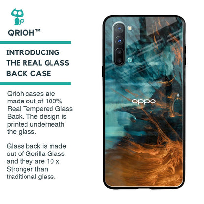 Golden Splash Glass Case for Oppo Reno 3