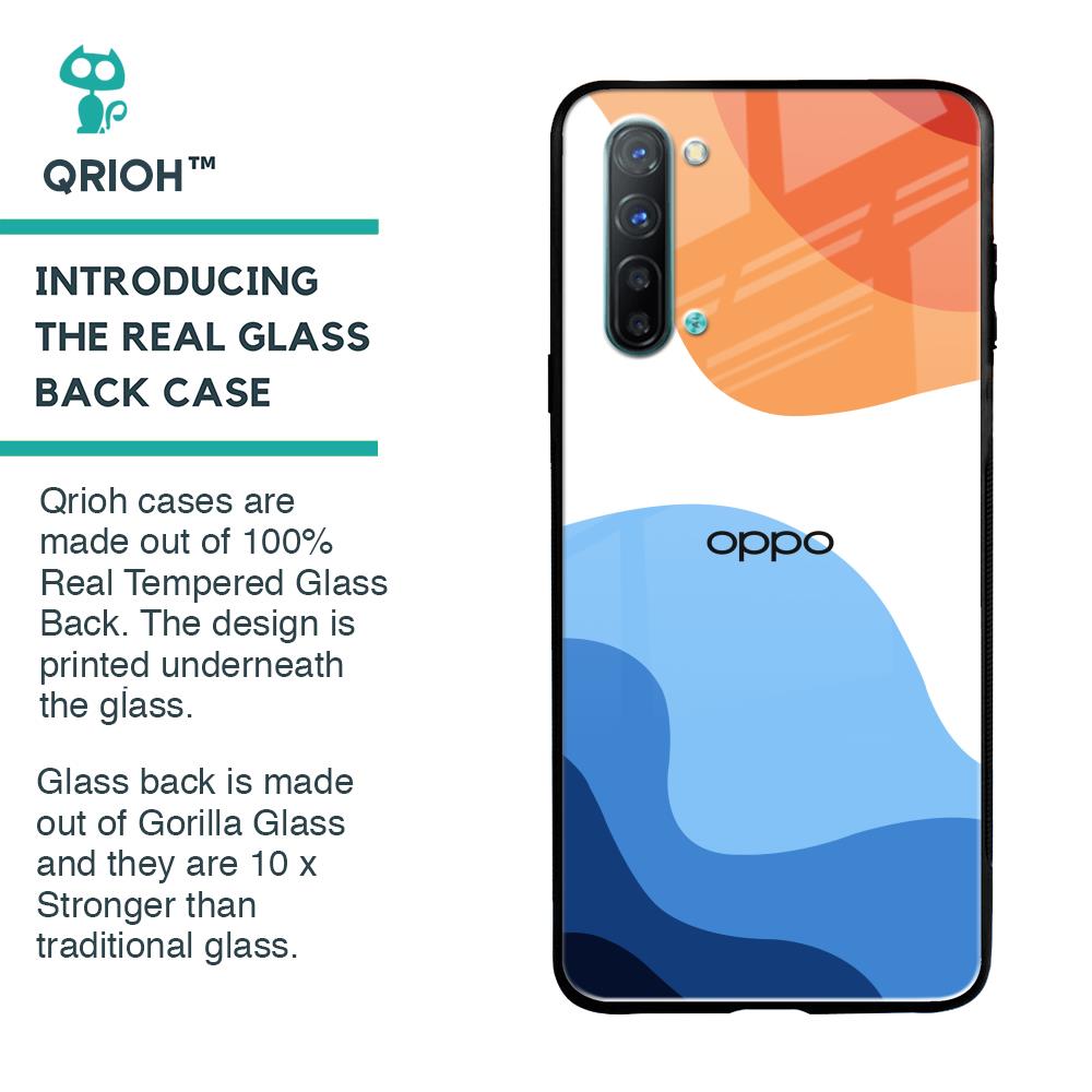 Wavy Color Pattern Glass Case for Oppo Reno 3