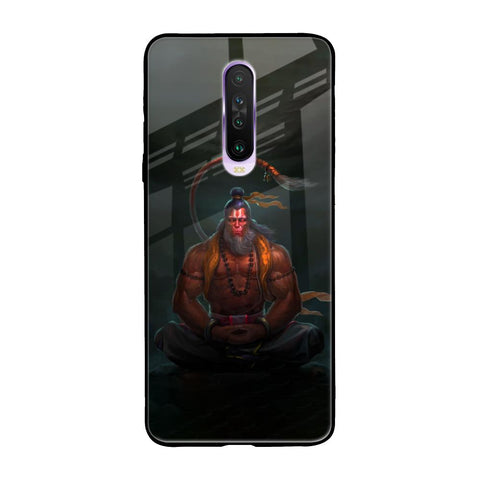 Lord Hanuman Animated Poco X2 Glass Back Cover Online