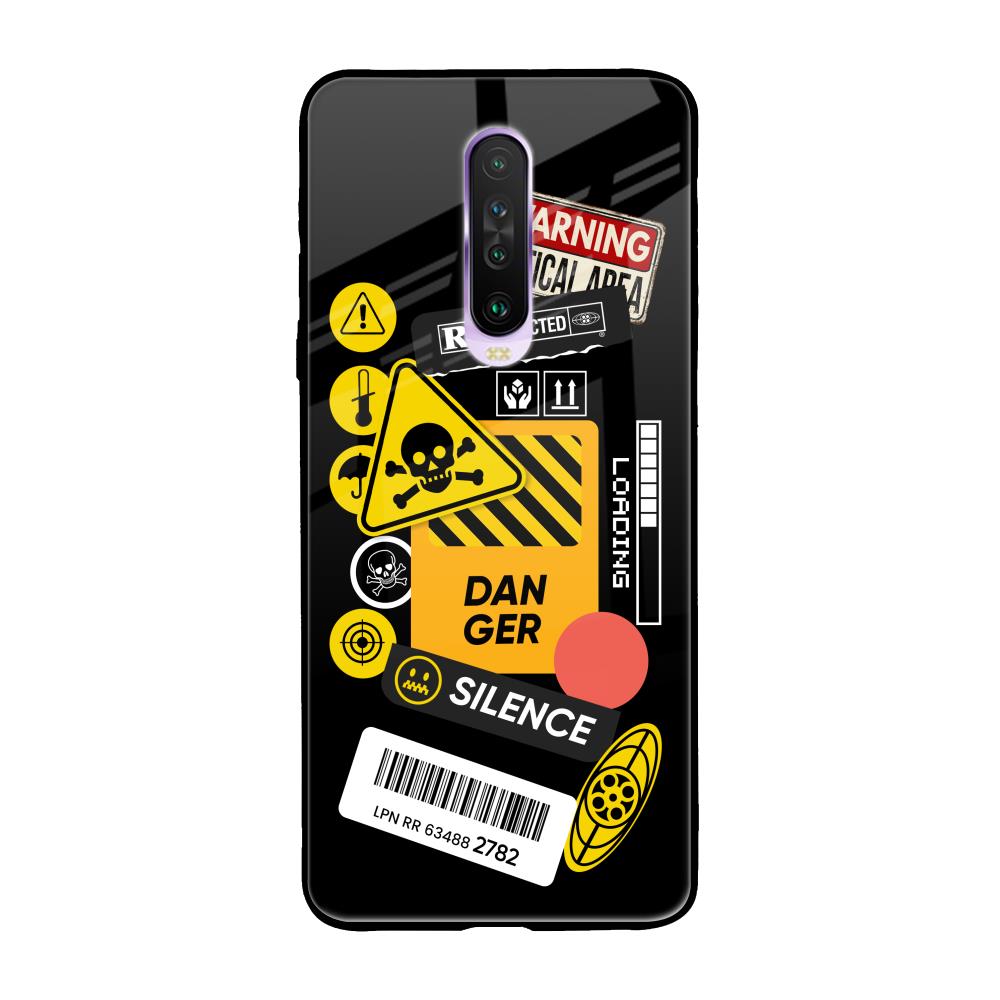Danger Signs Poco X2 Glass Back Cover Online