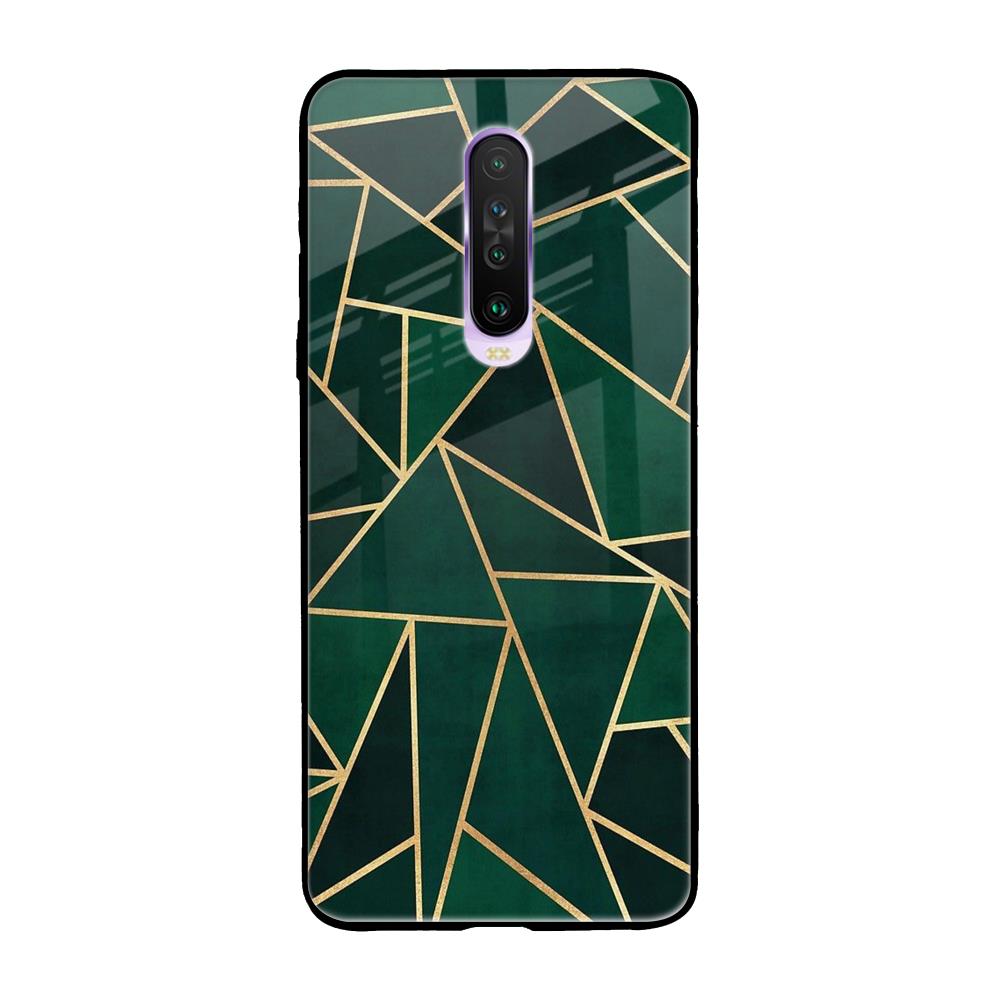 Abstract Green Poco X2 Glass Back Cover Online