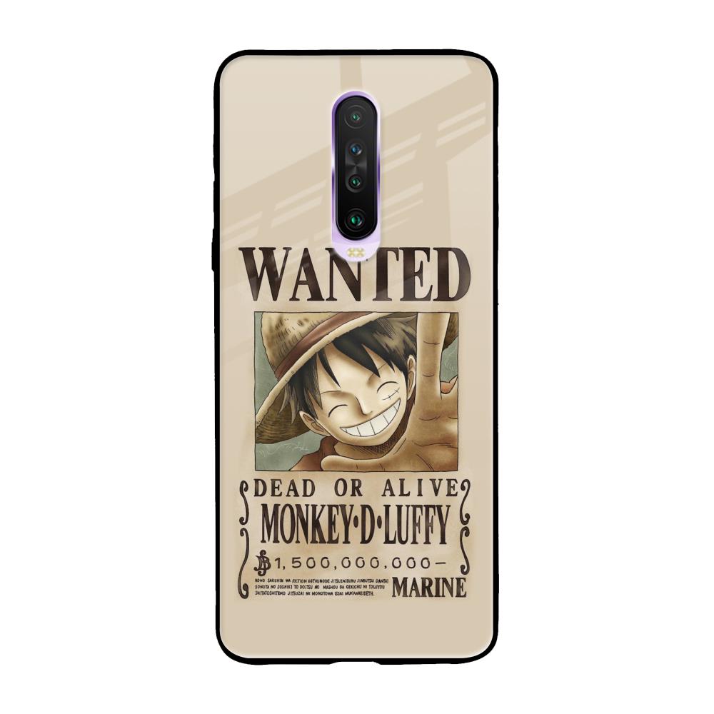 Luffy Wanted Poco X2 Glass Back Cover Online