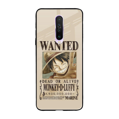Luffy Wanted Poco X2 Glass Back Cover Online