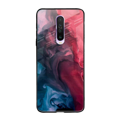 Blue & Red Smoke Poco X2 Glass Back Cover Online