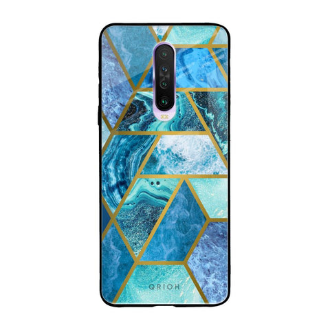 Turquoise Geometrical Marble Poco X2 Glass Back Cover Online