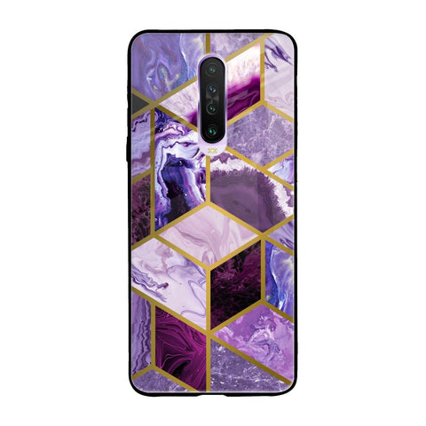 Purple Rhombus Marble Poco X2 Glass Back Cover Online
