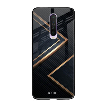 Sleek Golden & Navy Poco X2 Glass Back Cover Online