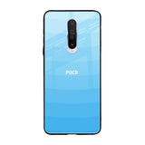 Wavy Blue Pattern Poco X2 Glass Back Cover Online