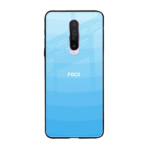 Wavy Blue Pattern Poco X2 Glass Back Cover Online