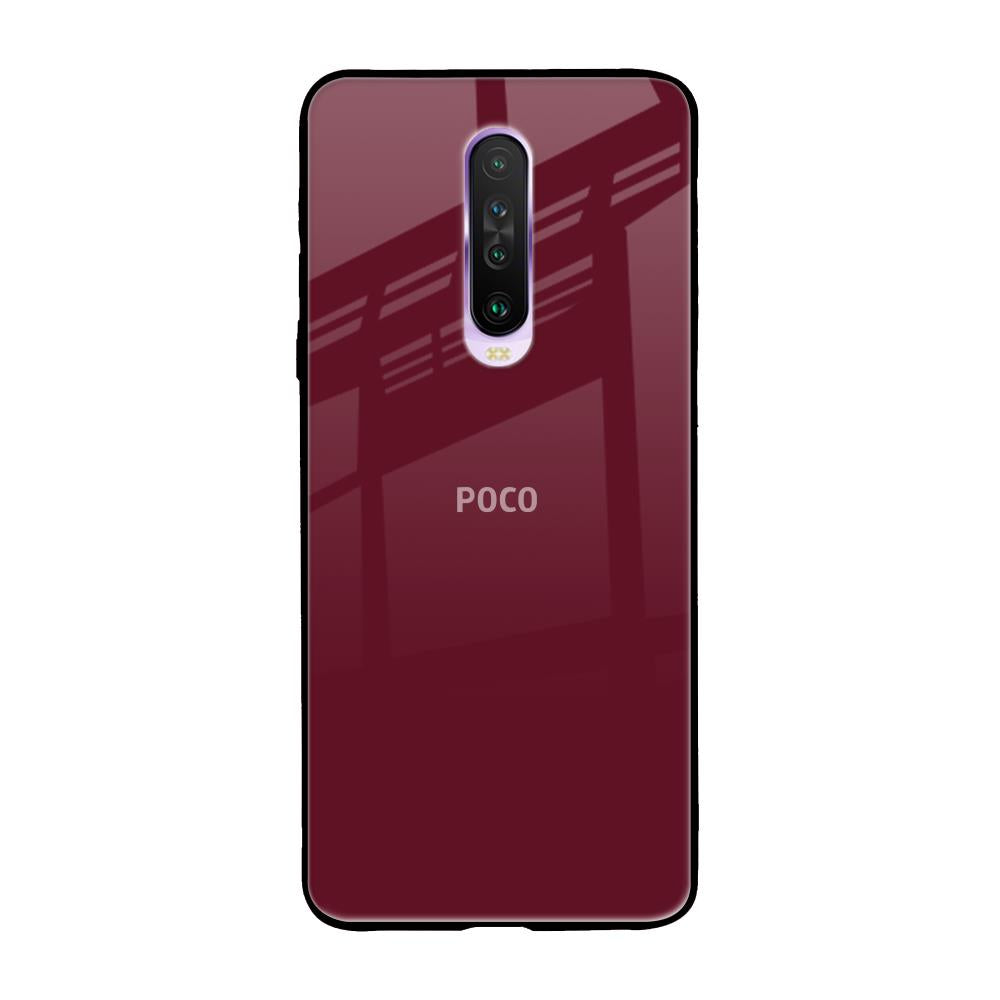 Classic Burgundy Poco X2 Glass Back Cover Online