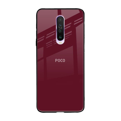 Classic Burgundy Poco X2 Glass Back Cover Online