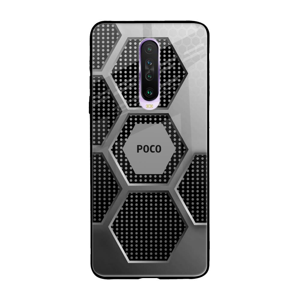 Hexagon Style Poco X2 Glass Back Cover Online