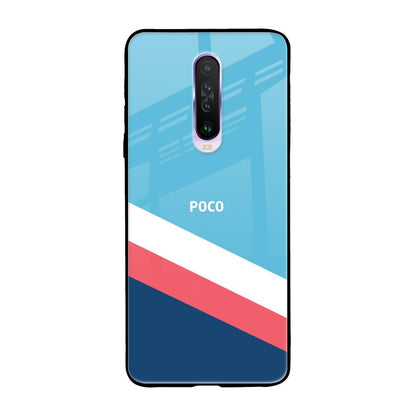 Pink & White Stripes Poco X2 Glass Back Cover Online