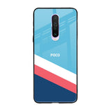 Pink & White Stripes Poco X2 Glass Back Cover Online