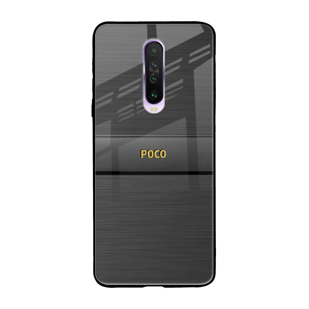 Grey Metallic Glass Poco X2 Glass Back Cover Online
