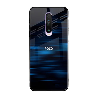 Blue Rough Abstract Poco X2 Glass Back Cover Online