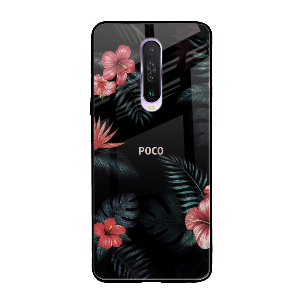Tropical Art Flower Poco X2 Glass Back Cover Online