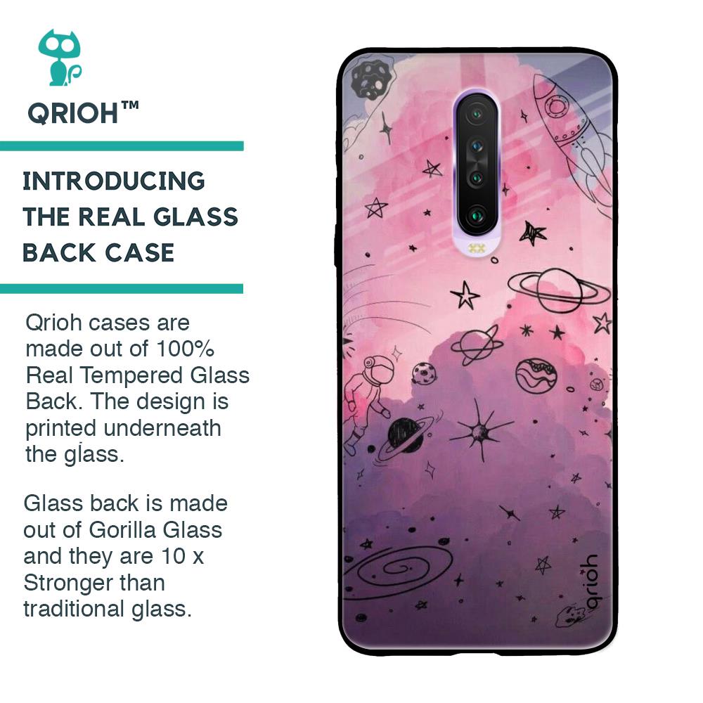 Space Doodles Glass Case for Poco X2