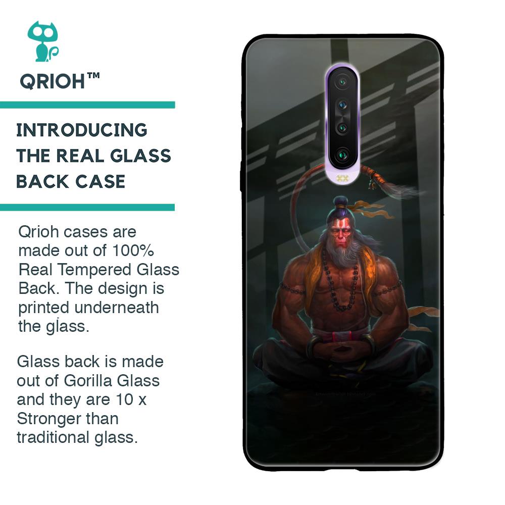 Lord Hanuman Animated Glass Case for Poco X2