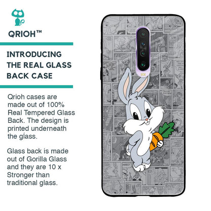 Cute Baby Bunny Glass Case for Poco X2