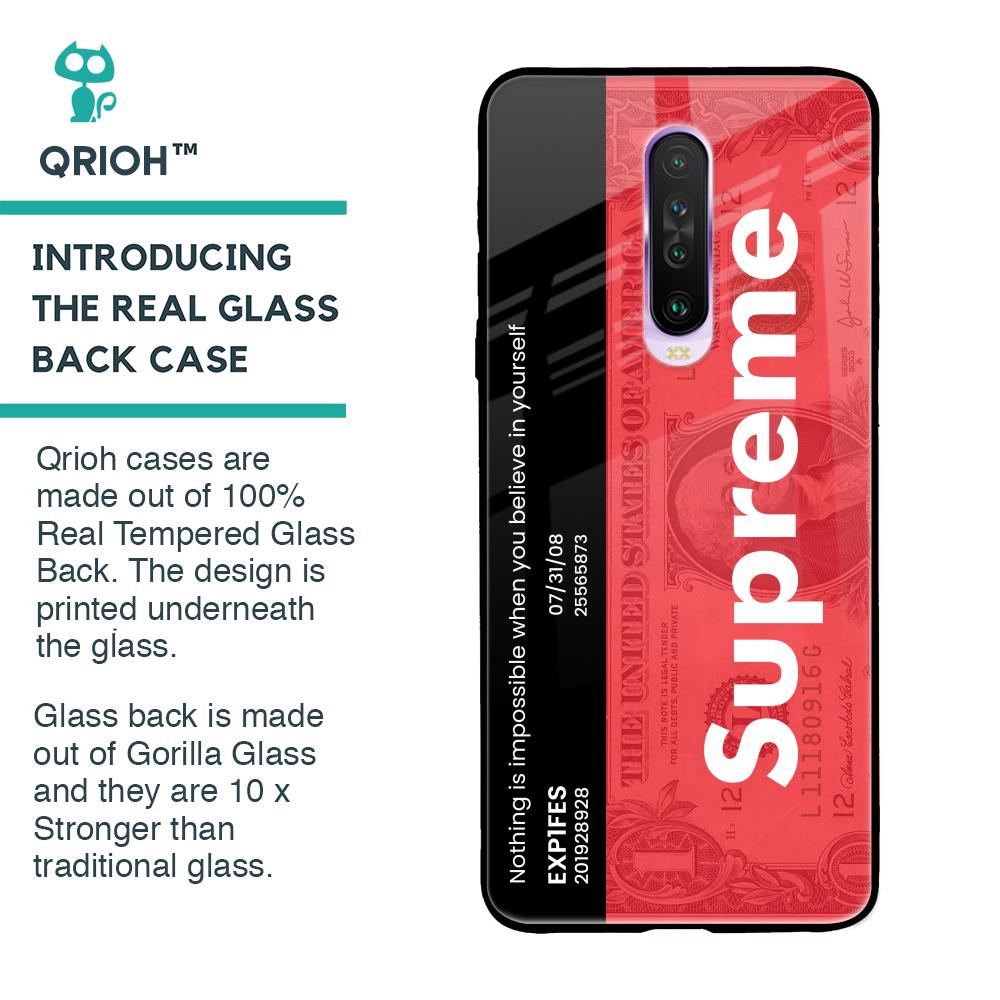 Supreme Ticket Glass Case for Poco X2