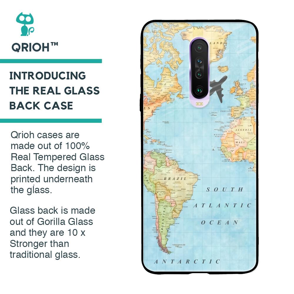 Travel Map Glass Case for Poco X2