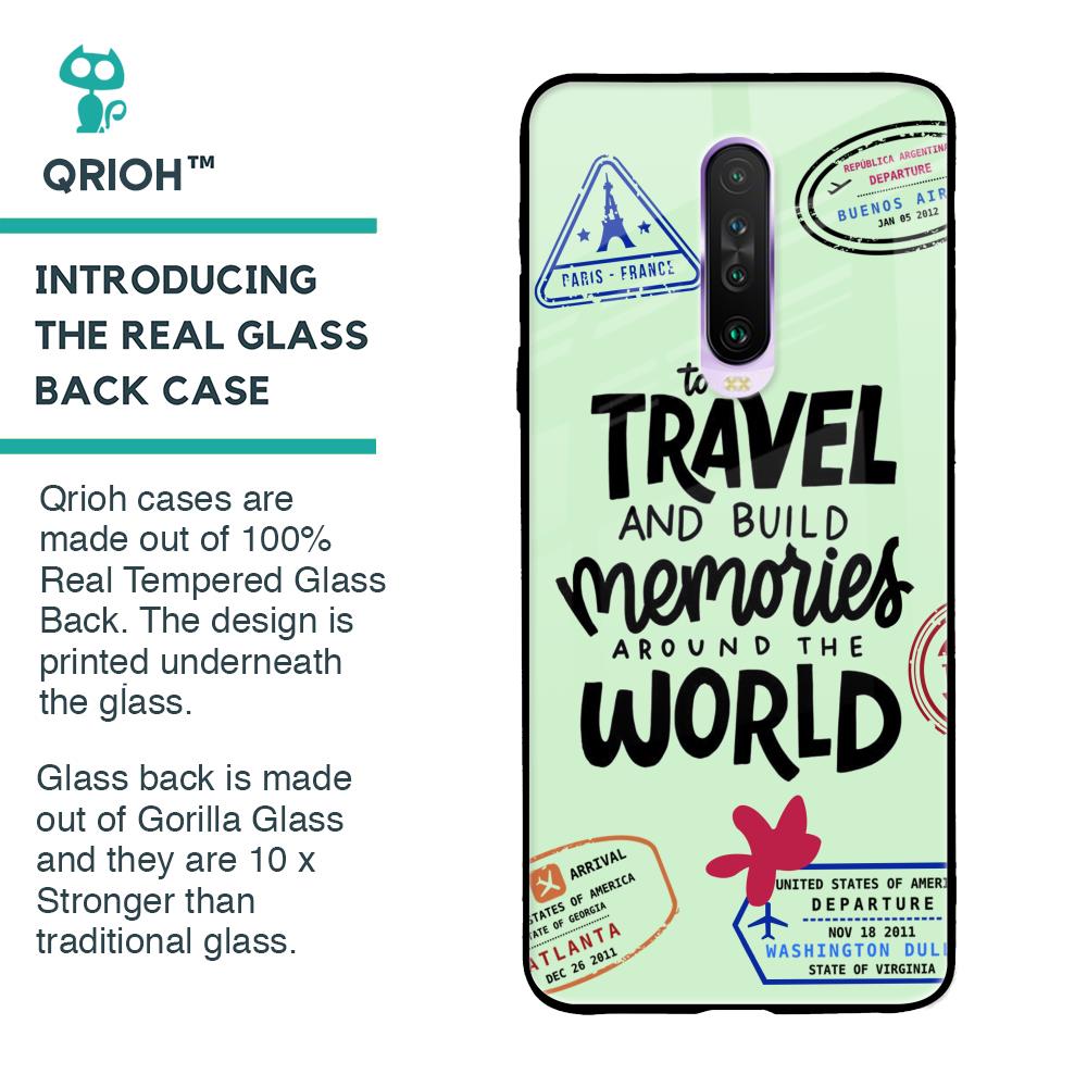 Travel Stamps Glass Case for Poco X2