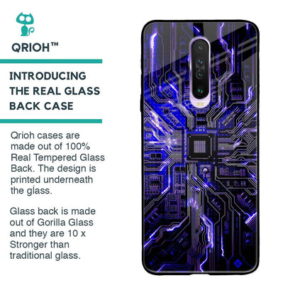 Techno Color Pattern Glass Case For Poco X2