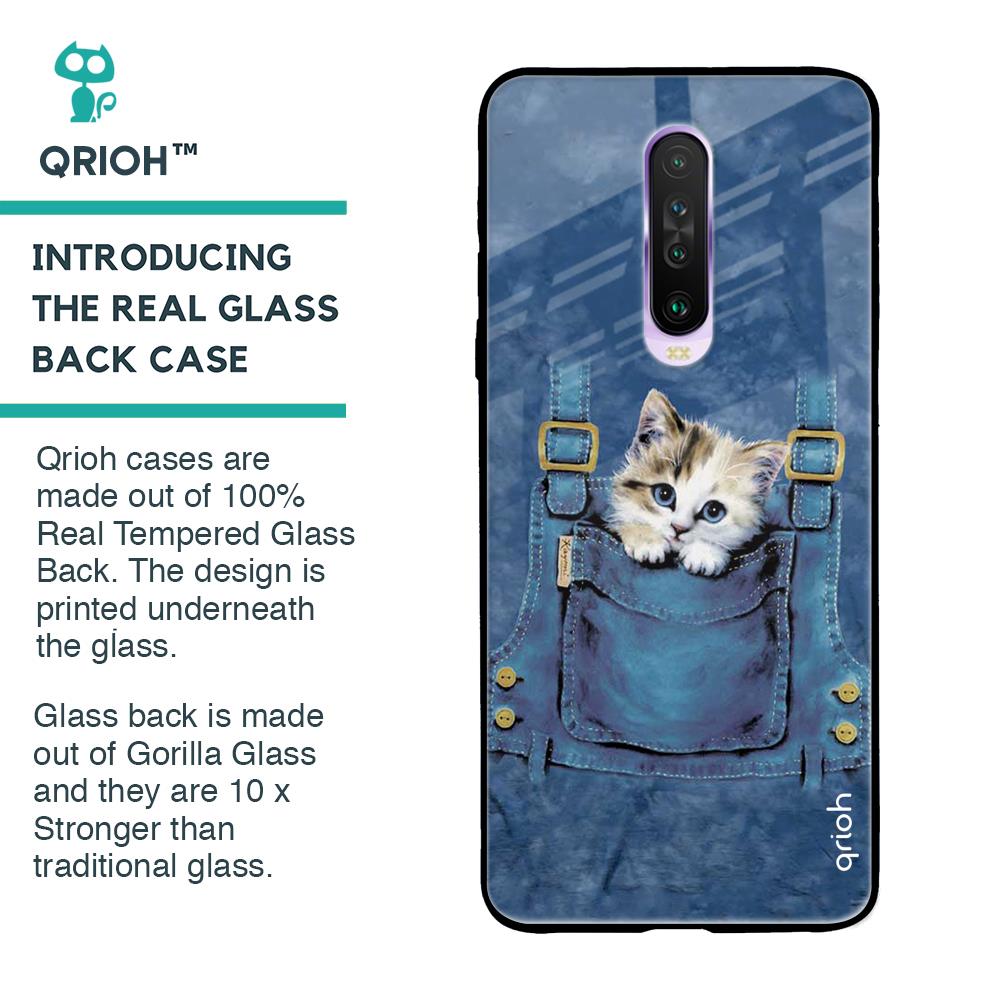 Kitty In Pocket Glass Case For Poco X2