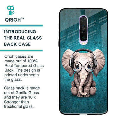 Adorable Baby Elephant Glass Case For Poco X2