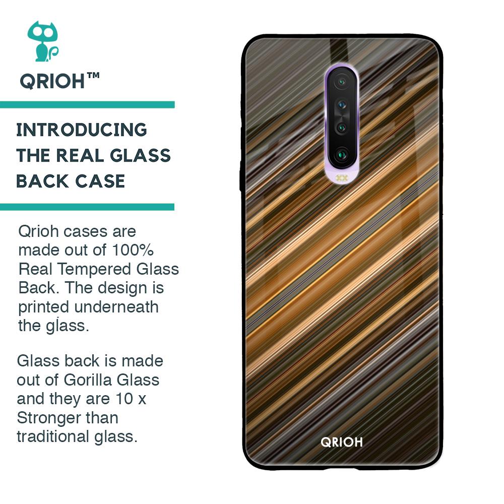 Diagonal Slash Pattern Glass Case for Poco X2