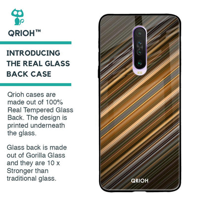 Diagonal Slash Pattern Glass Case for Poco X2
