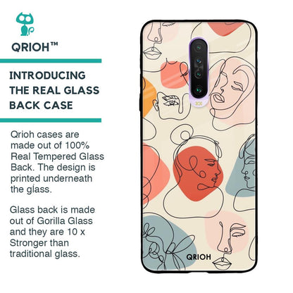 Abstract Faces Glass Case for Poco X2