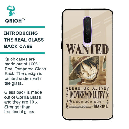 Luffy Wanted Glass Case for Poco X2