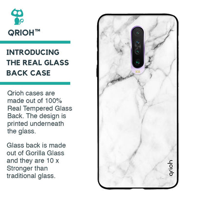 Modern White Marble Glass case for Poco X2