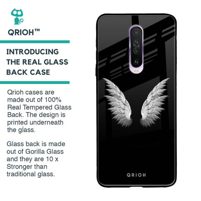 White Angel Wings Glass Case for Poco X2