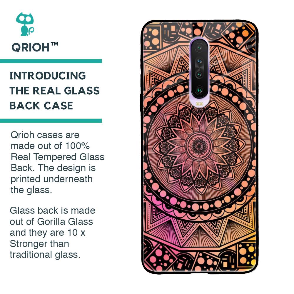 Floral Mandala Glass Case for Poco X2