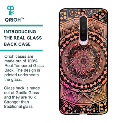 Floral Mandala Glass Case for Poco X2