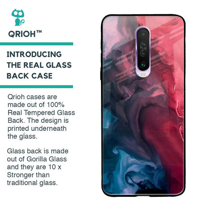 Blue & Red Smoke Glass Case for Poco X2