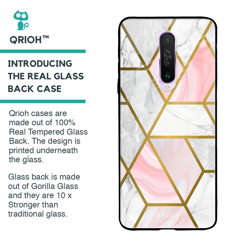 Geometrical Marble Glass Case for Poco X2